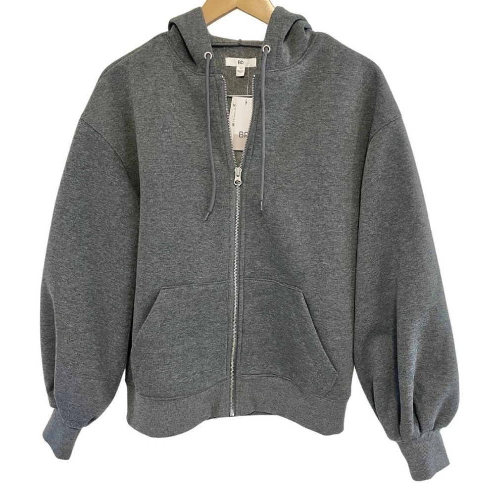 NWT Nordstrom BP Gray Dark Heather Cropped Hoodie Women’s Size XS